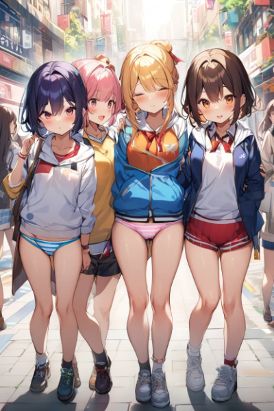 縞パンの女の子達