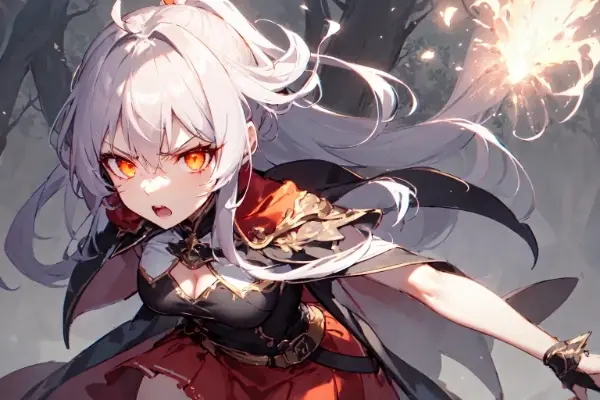 魔法で攻撃する動作