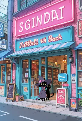 ネオン街の黒猫魔女と秘密の書店