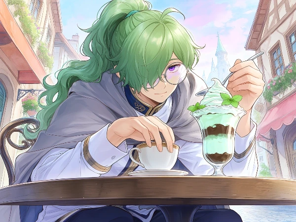 チョコミントパフェ