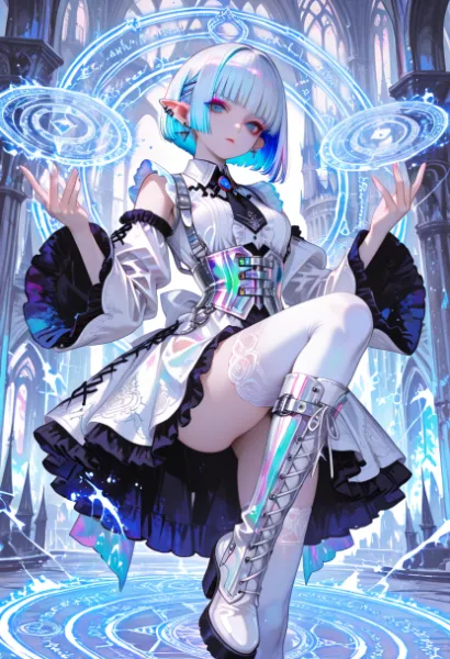 光の儀式、青銀の髪に沈む術式