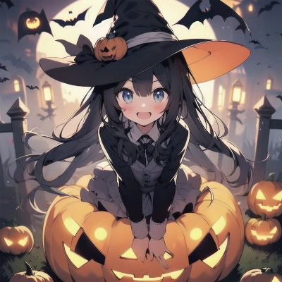 魔女とかぼちゃのハロウィン