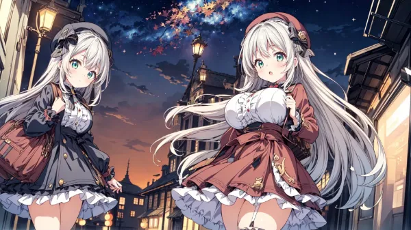 花火に照らされる双子の夜の冒険