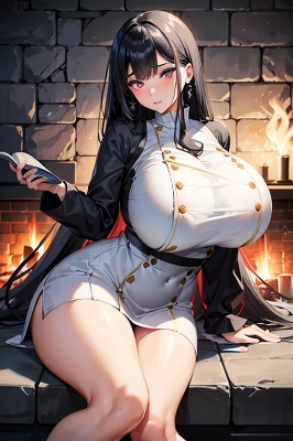 暖炉の前で読書