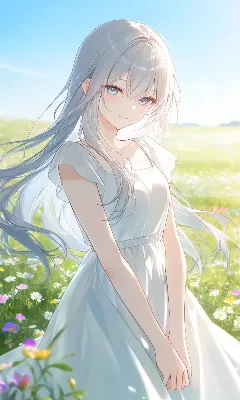 花園に佇む少女