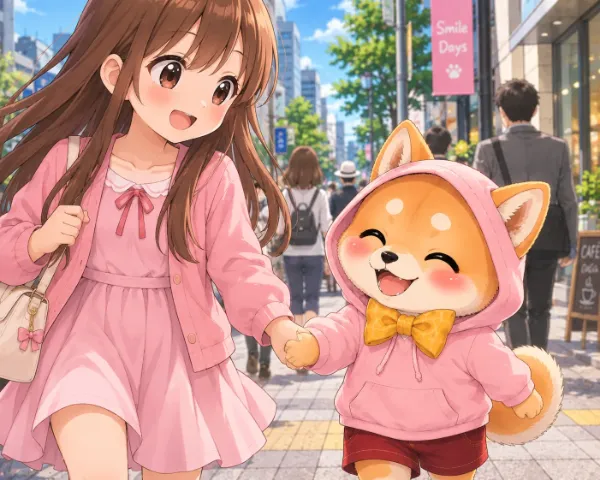 柴犬の魔法使い、買い物に行く