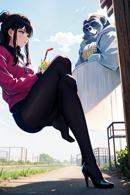 ゴリラ？が見ている