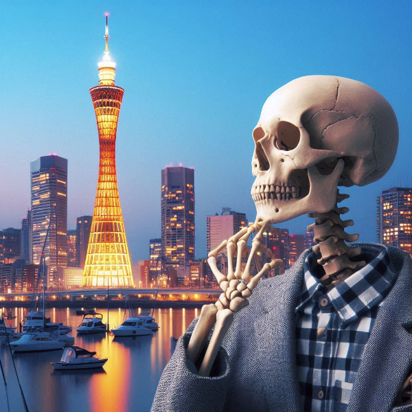 おしゃれしたガイコツ in 神戸