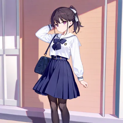 午後の光に照らされる制服姿