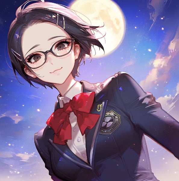 月と黒い子猫🌕️🐈‍⬛lune et chaton noir