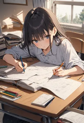 午後の陽光に夢を紡ぐ少女