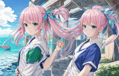 ピンクヘアの二人組
