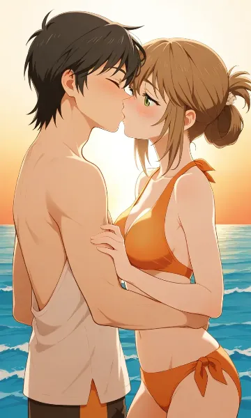 夕陽に溶ける甘いキス
