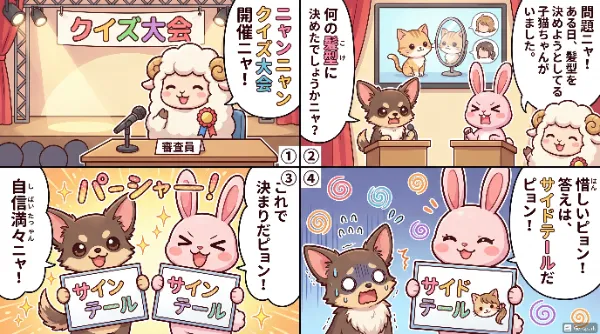 クイズ大会に出場する可愛い動物たち！