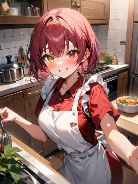 新妻マリンのエプロン披露【ホロライブ・宝鐘マリン】