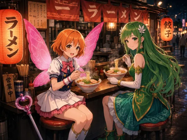 魔法少女、夜の寄り道