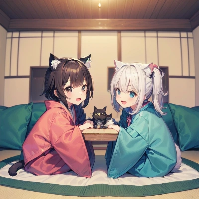 猫と戯れるひととき