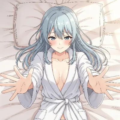 バスローブのお嬢様がベッドで誘ってきます