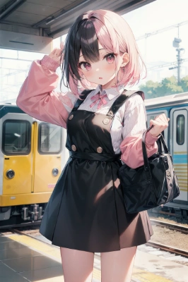電車で