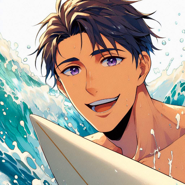 笑顔な、サーフィンをしている男性…！！その2(3枚)