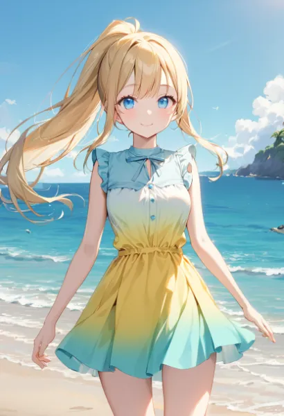 青と黄色のドレス