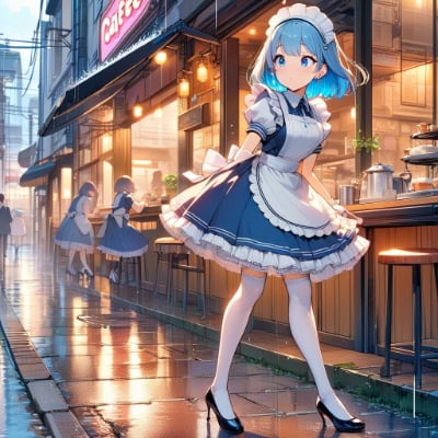 雨の夕方