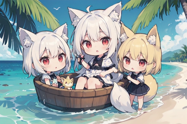 水辺のきつね娘