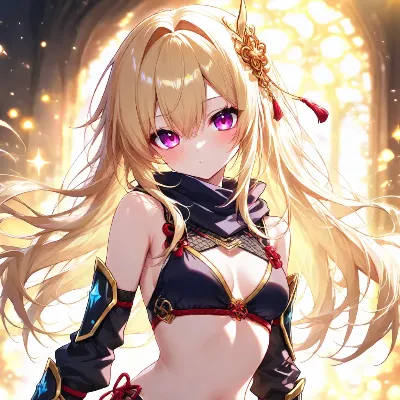 黄金の光を浴びる美しき乙女