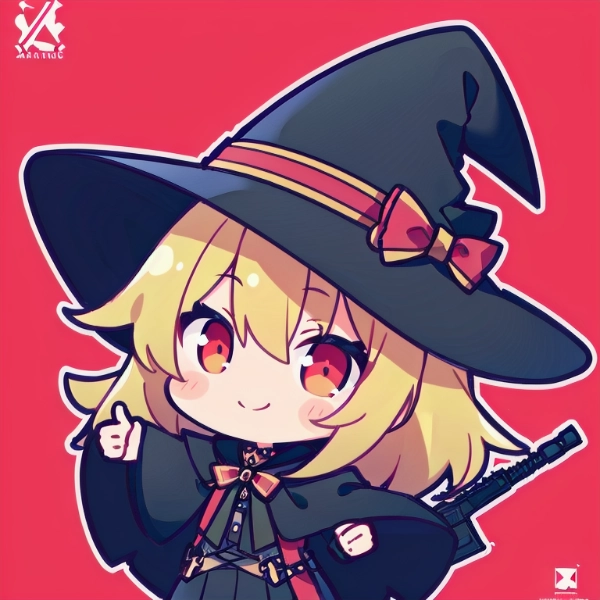 ハロウィン魔女っ娘スタンプ風～サムズアップ