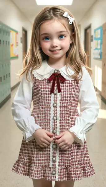 リボン付きエレガントワンピースのコーデ