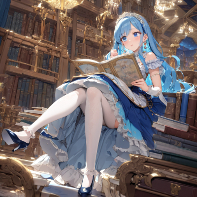 書庫と青髪さん