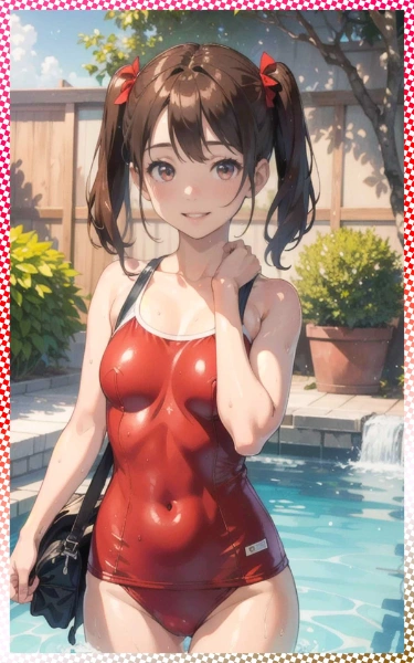 ツインテール・スクール水着　Twintail school swimsuit