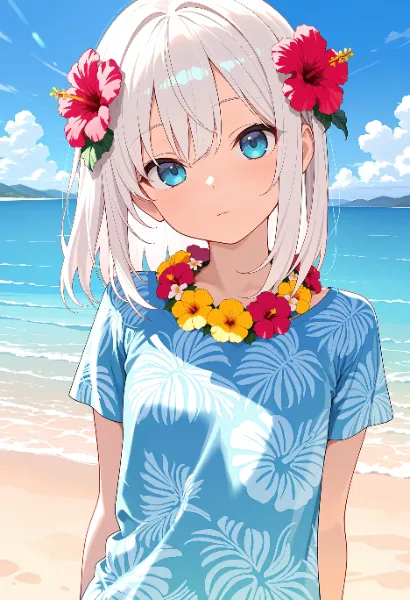 うちの子とハイビスカス（ハイビスカスの日（8月1日 記念日））