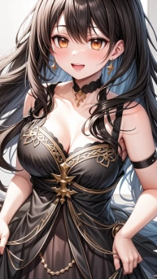 黒ドレスの美女