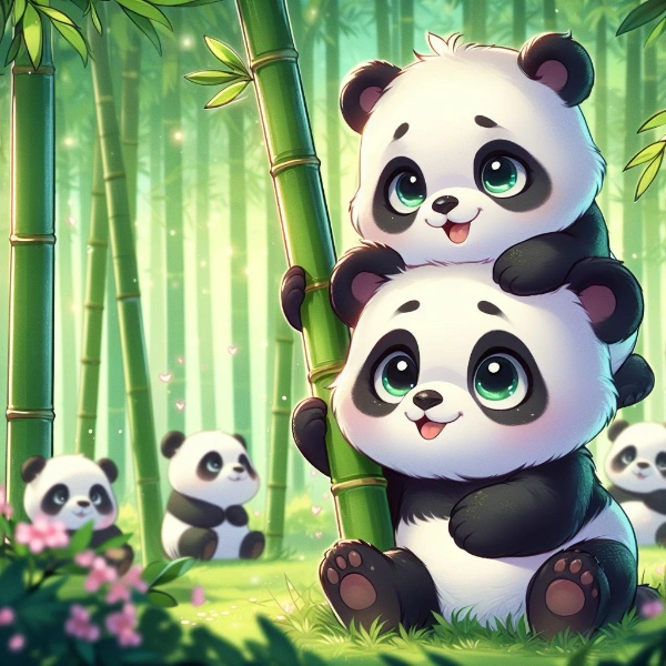竹林のパンダ