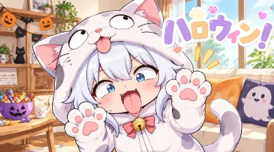ペロちゃん、ハロウィンの仮装をする