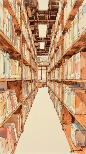 図書室の奥へ／スマホ壁紙アーカイブ