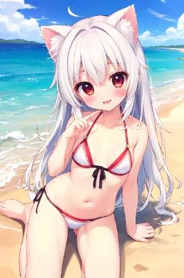 白けもさま海へ