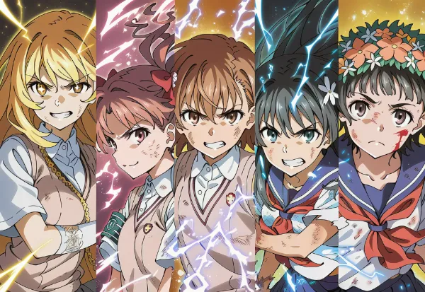 迫力あるカッコいい超電磁砲の5人の顔！