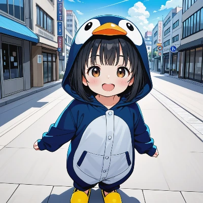 街角の小さなペンギン少女の冒険
