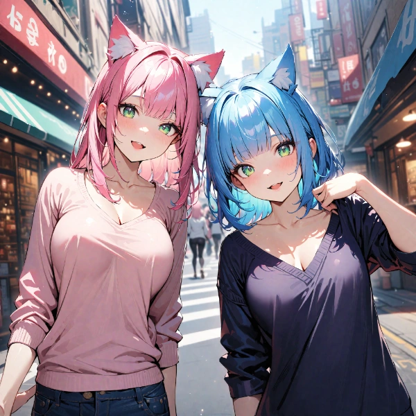 Vネックを着た謎のアイドルねこユニット