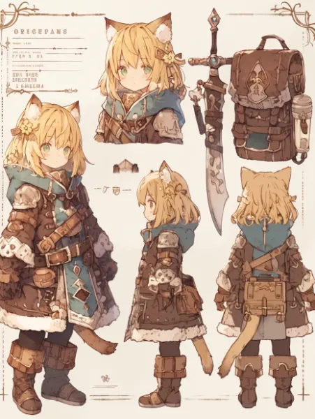 猫耳娘　設定資料風。