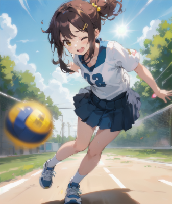 ハーフアップ女の子とドッジボール！４