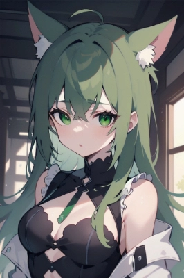 green cat