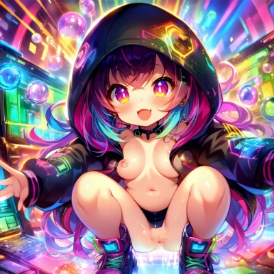 絶頂するウイルスガール