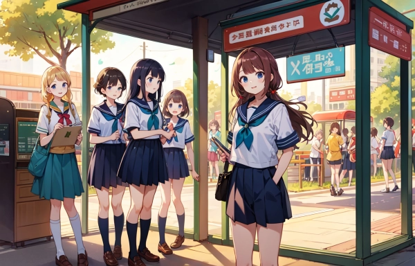 バス、なかなか来ないねー（５枚）