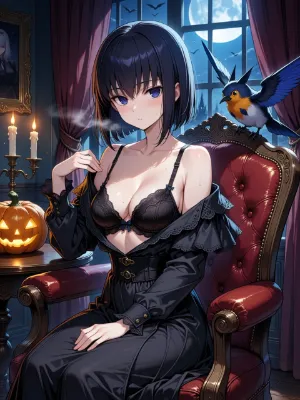 素肌を晒した、魔法使い、その夜