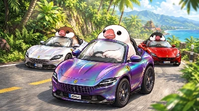 オープンカーでドライブ