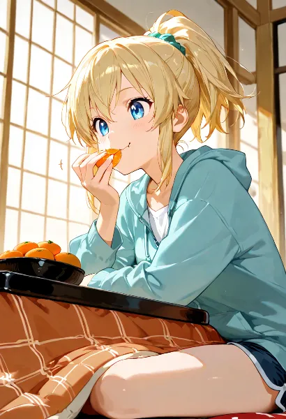 陽だまりのオレンジと少女の微笑み