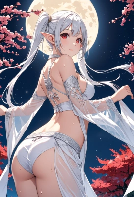 月と桜とエルフ